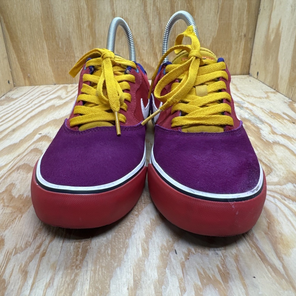 Nike SB Chron 2 Skate Shoes 4.5 Men Suede Purple Yellow Solarsoft Low Top - Picture 3 of 9